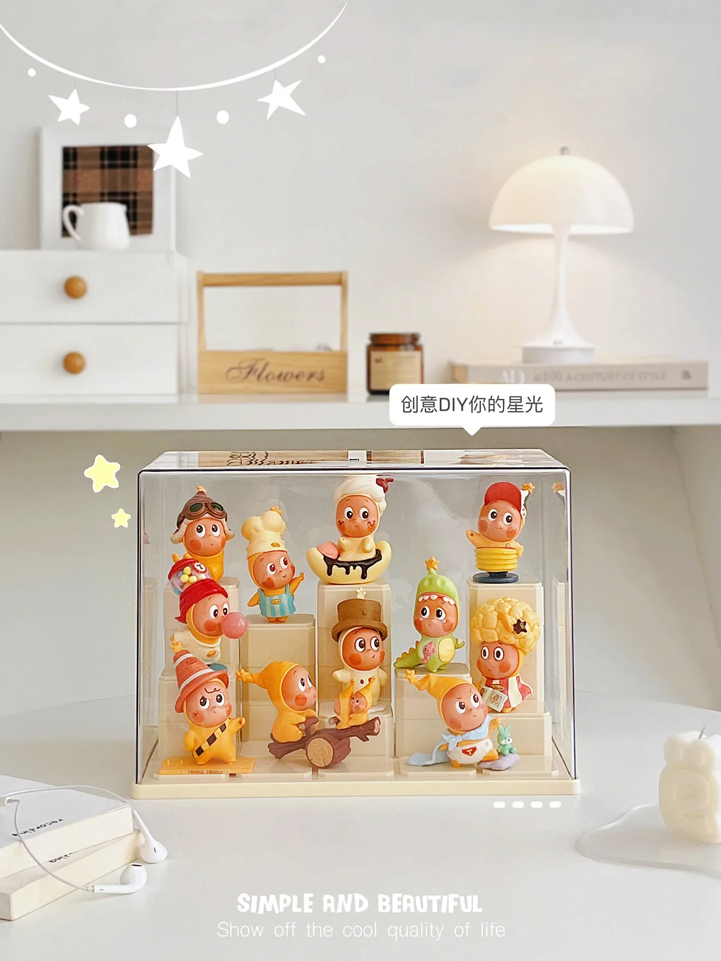 Acrylic Blind Box Display Box Transparent Cute Doll Stand Cabinet Action Figures Display Rack Organizer Collectible Showcase