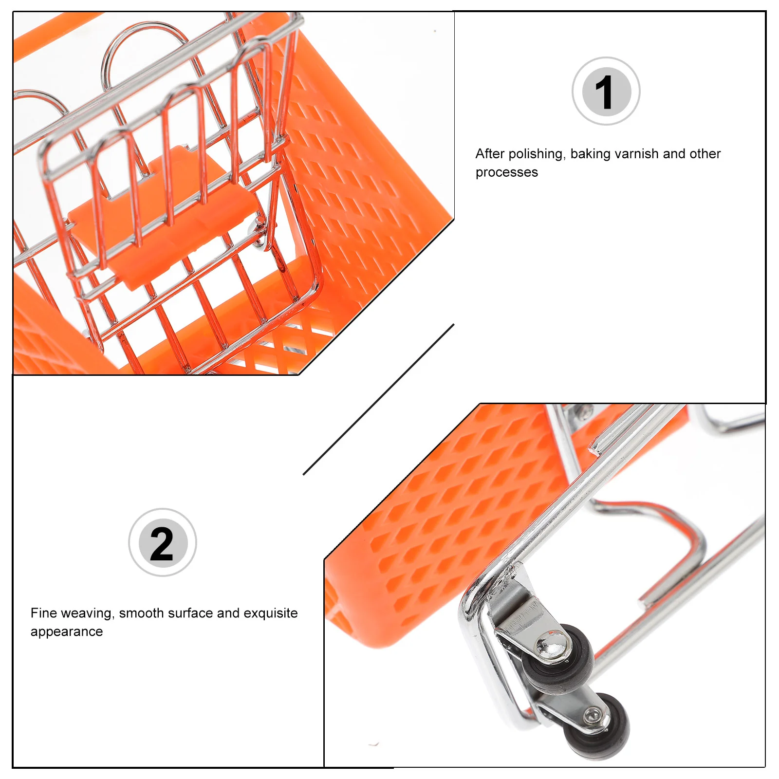 Mini Shopping Cart Creative Storage Basket Supermarket Toy Room Cellphone Holder Iron Crafts Rought Metal Storage Mini Utility