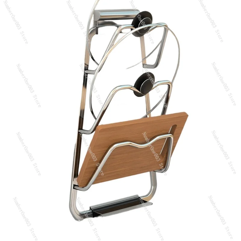 

No Punching Pot Lid Rack Wall-Mounted Kitchen Rack Hanging Chopping Board Holder Multi-Functional Storage Fantastic