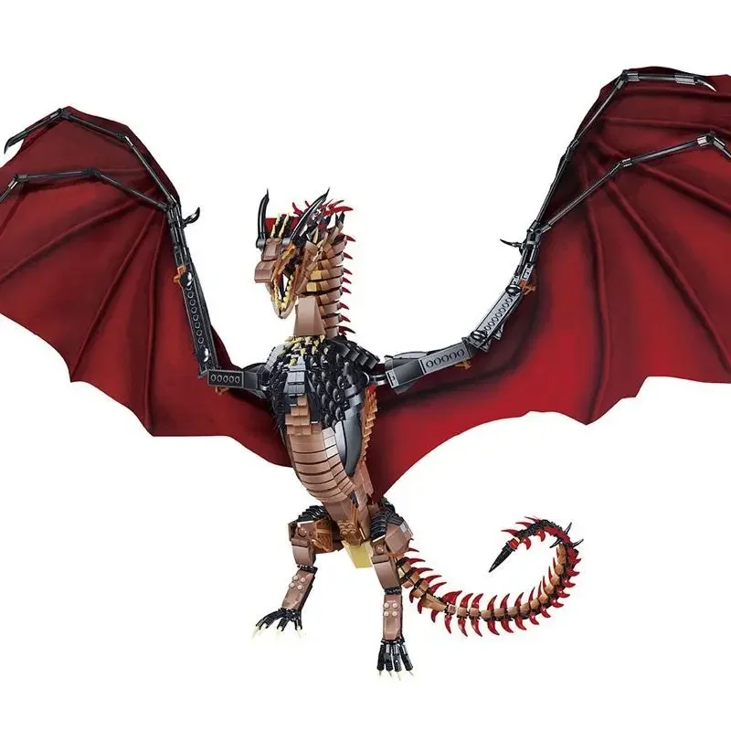 1889PCS Dragon Smaug Building Blocks Animal Model Fire Breathing Dragon Building Blocks Bricks Toys For Children Christmas Gifts