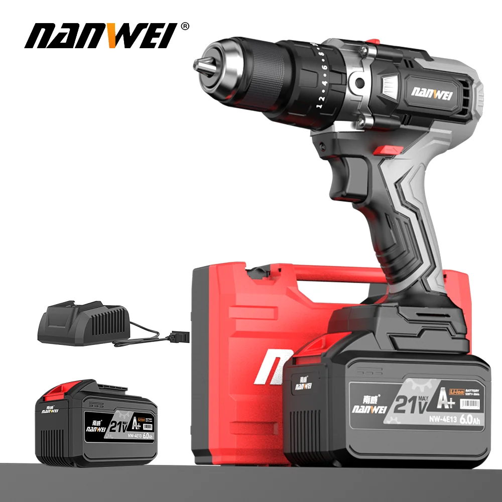 

13mm Brushless Lithium Electric Drill Household Hand Electric Drill Electric Screwdriver Metal Ratchet Clamp Impact Drill