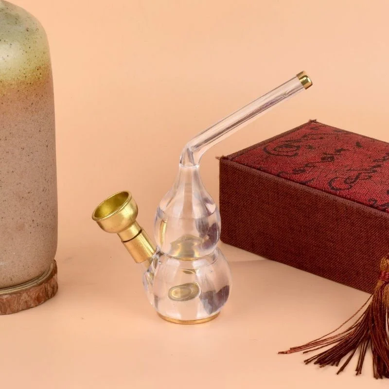 سعيد الاكريليك حرق جاف التبغ أنبوب تدخين المياه مع النحاس الجاف عشب العشب وعاء صغير الشيشة الشيشة مجموعة اكسسوارات الدخان