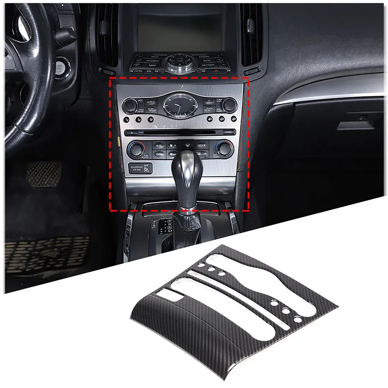 ABS Carbon Fiber For Infiniti G25 G37 2007-2013 Car Center Control Gear Shift Panel Steering Wheel Trim Sticker Car Accessories