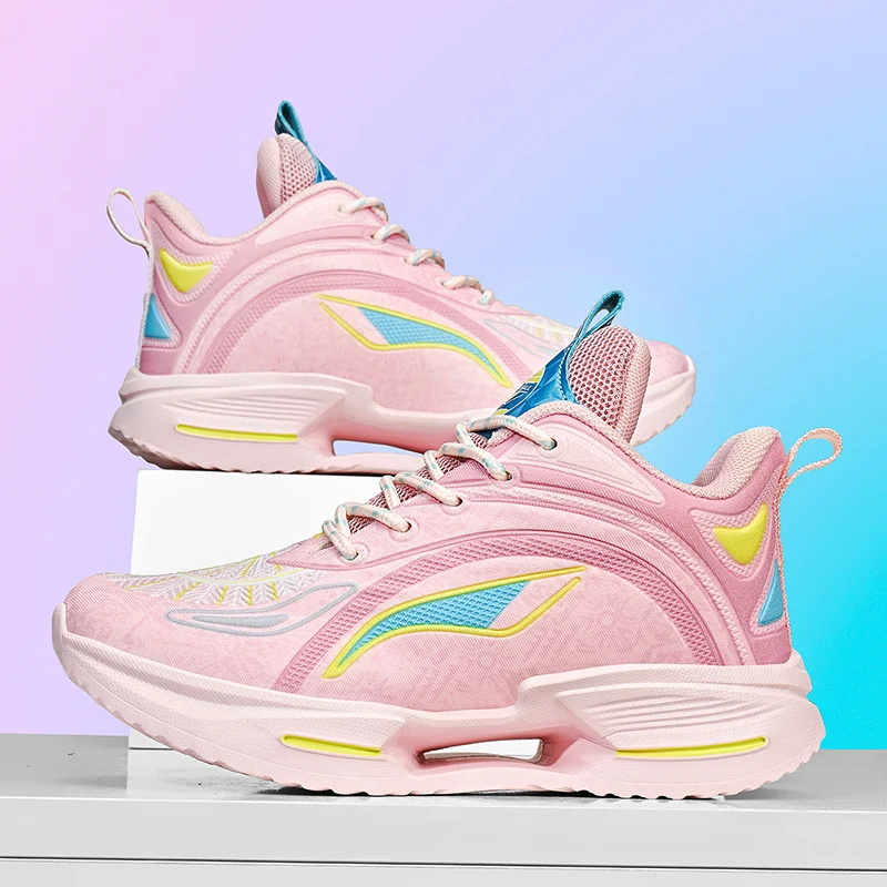

Оригинальные розовые детские баскетбольные кроссовки, брендовые кроссовки для мальчиков, легкие баскетбольные кроссовки на нескользящей платформе, детские кроссовки