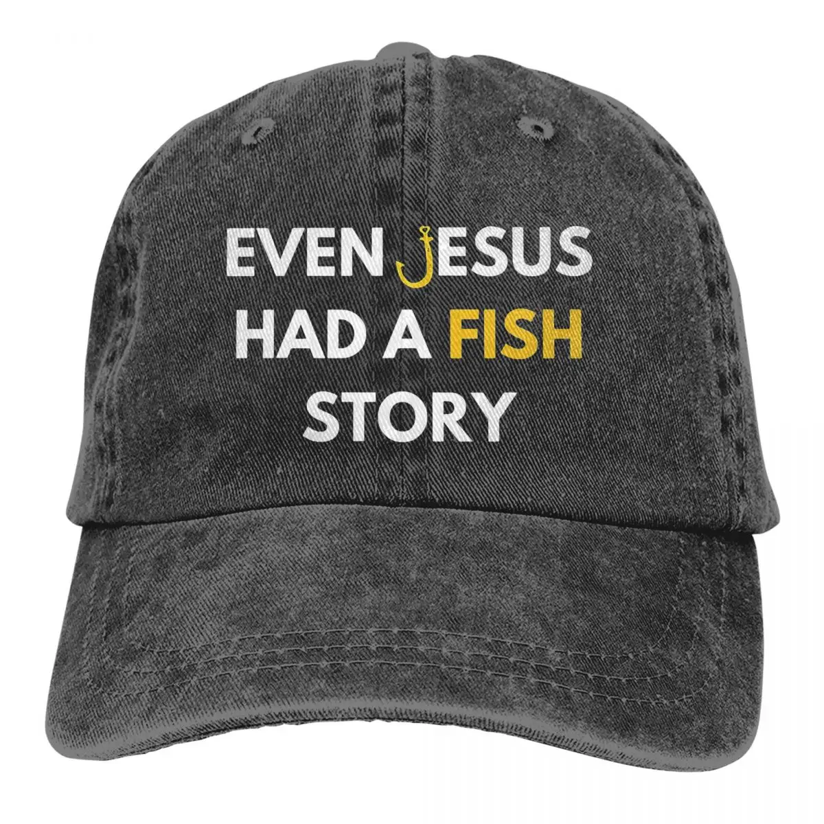 

Even Jesus Had A Fish Story Baseball Caps Peaked Cap Carp Fishing Art Culture Sun Shade Hats for Men