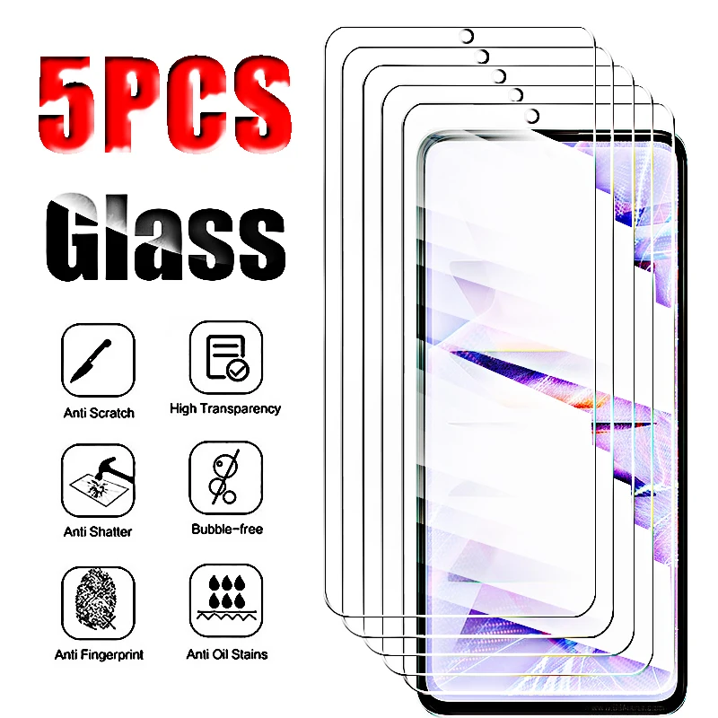 5PCS Tempered Glass for Xiaomi Redmi K60 Pro K60E K60 Screen Protector for Redmi K50 K40 Gaming Ultra Pro K 60 50 40 S Glass