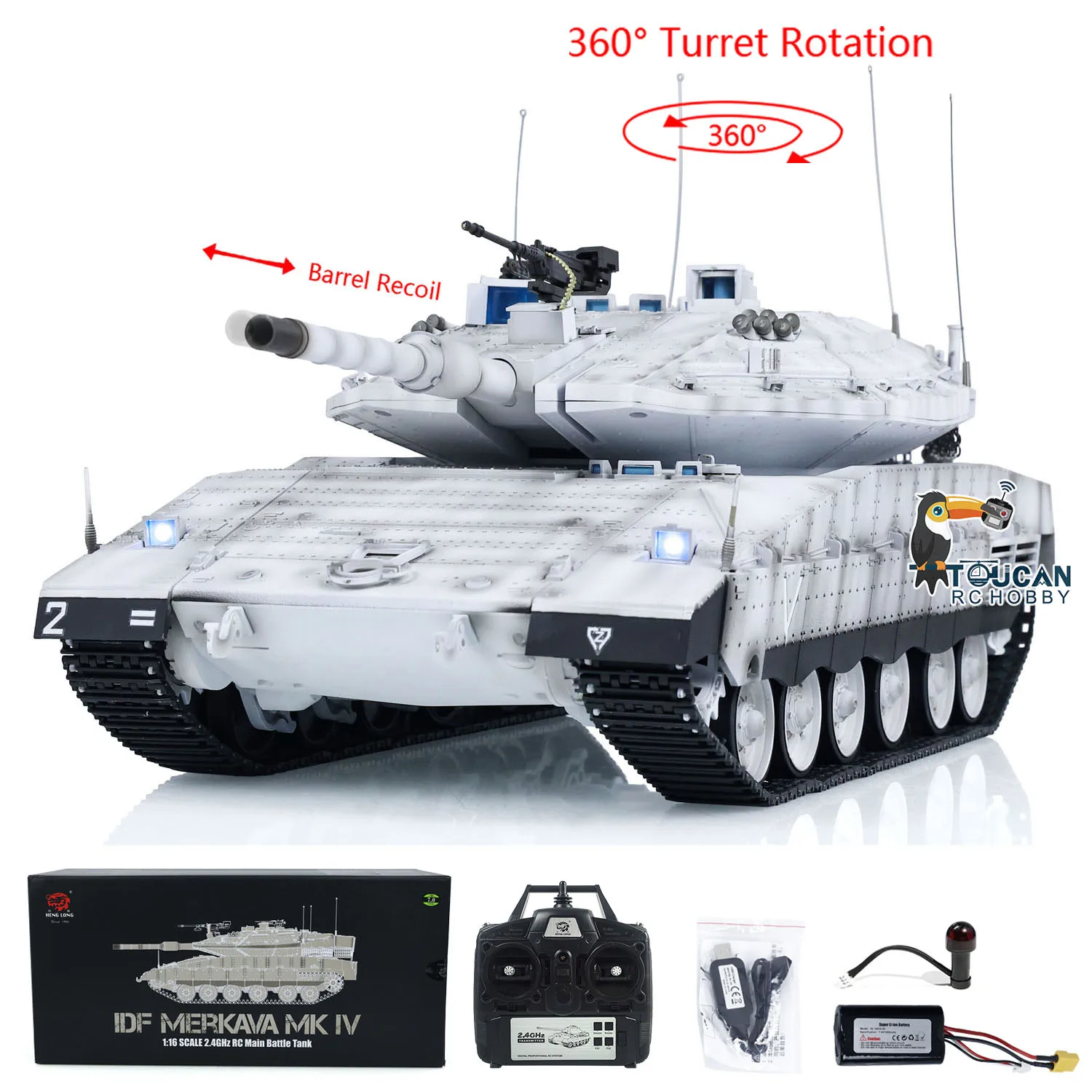 Boys Toys Heng Long 1/16 Military RC Tank IDF Merkava MK IV 3958 Turret 360° Rotary Remote Control Cars Vehicle Model TH23438