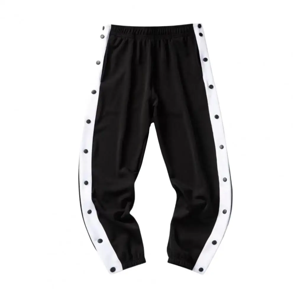 Pantalon de sport à bouton latéral pour homme, jogging d'entraînement respirant, jambe large pour plus de confort, FJD Fit, décontracté