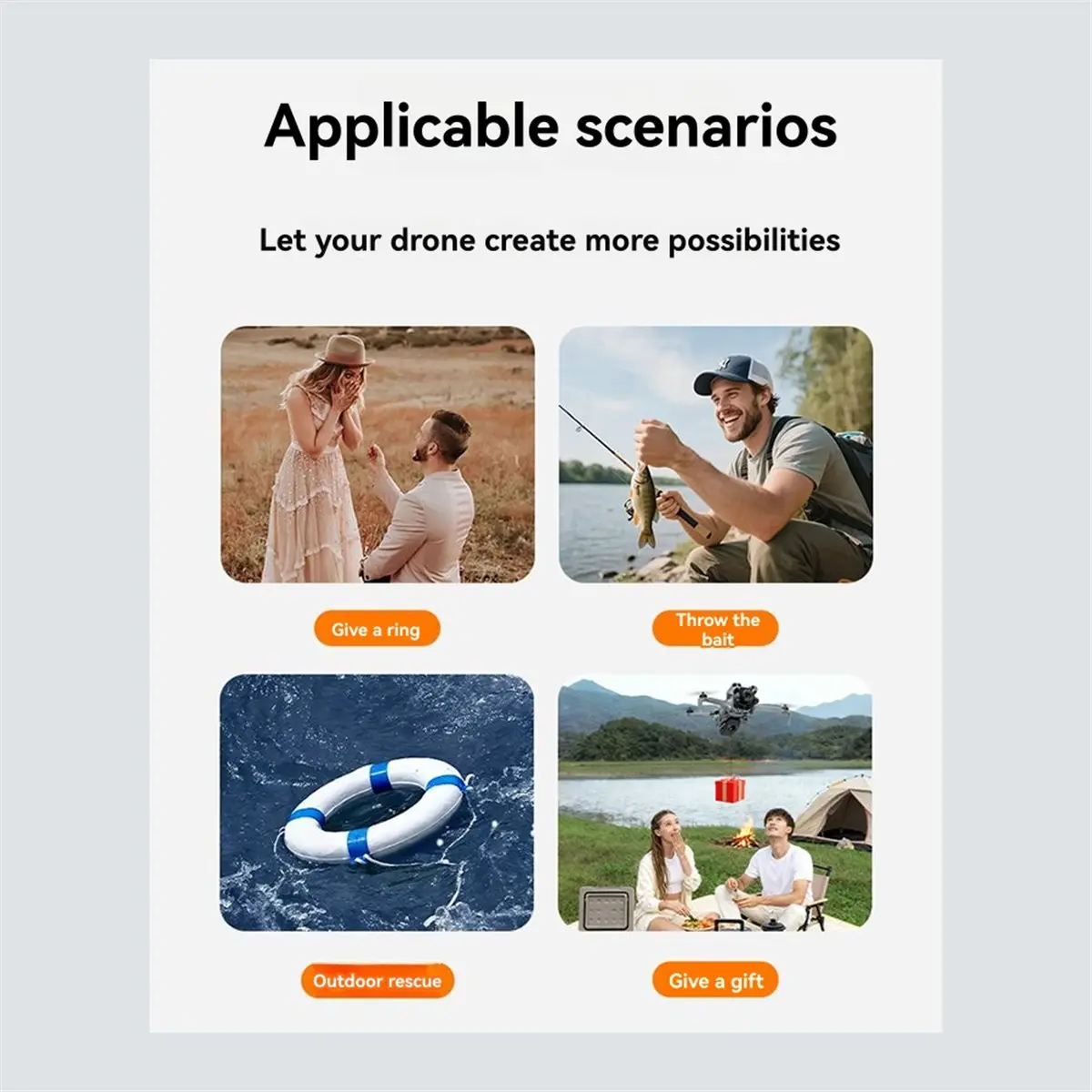 

Система сброса груза Digital Essentials для дрона Mini 5 Pro: Аэродрон-диспенсер для доставки подарков, аксессуары, клипса для дрона