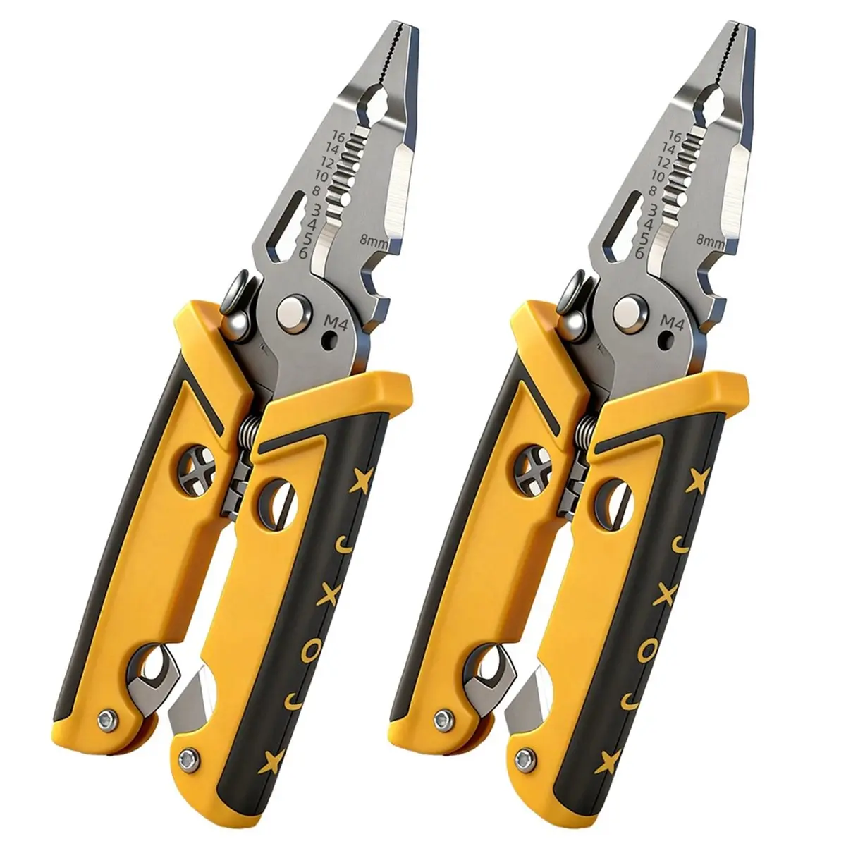 【Pliers】 18 in 1 Electrician Pliers Multifunctional Wire Stripper Crimper Pliers Crimping Cutting Professional Electrician Tool