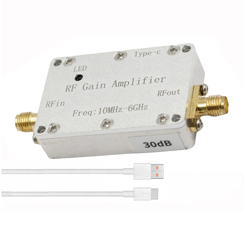 

JAJA 1Pcs LNA 10M-6Ghz RF Gain Amplifier High Flatness RF Power Amplifier Drive Signal Receiver 433M 1.2G 1.5G 2.4G 5.8G