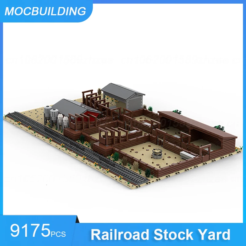 MOC Building Blocks Railroad Stock Yard Model DIY Assemble Bricks Train Architecture Educational Creative Toys Gifts 9175PCS