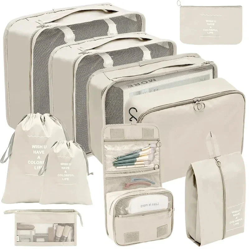 

7 Pcs Set Travel Organizer Storage Bags Suitcase Packing Cubes Set Cases Portable Luggage Clothes Shoe Tidy Pouch Folding