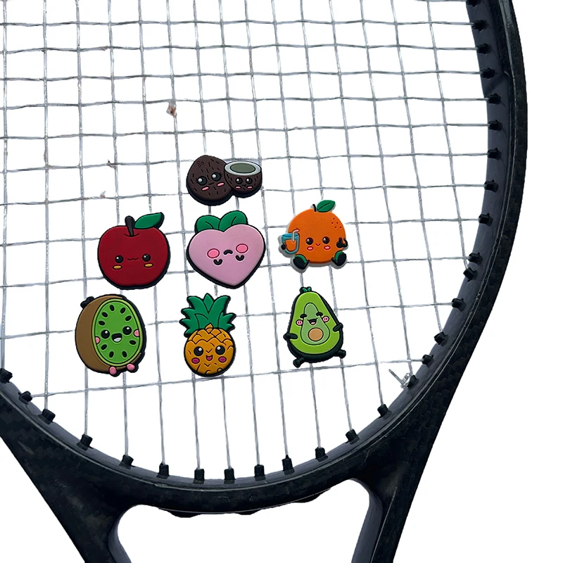 4/6/8 قطعة/الوحدة التنس الاهتزاز المخمدات الكرتون الفاكهة شكل مضرب تنس مكافحة الاهتزاز مضرب تنس المثبط التنس الملحقات #2