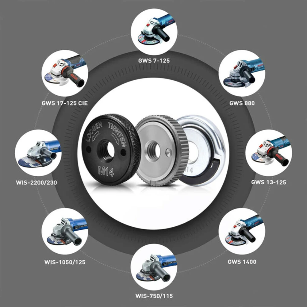 Szlifierka kątowa M14 wewnętrzna nakrętka kołnierzowa zewnętrzna zestaw szybkiego zwalniania nakrętka blokująca zastąpić Bosch Metabo Milwaukee Makita Dewalt