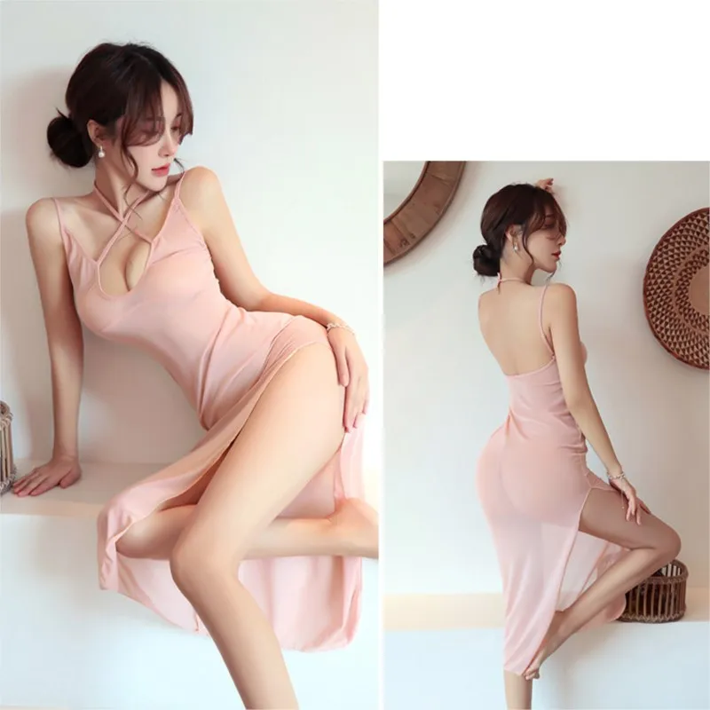 Vestido de malha fina transparente sexy para mulheres, saia longa fina, vestidos cosplay, roupas íntimas, ocasiões formais, festa, verão