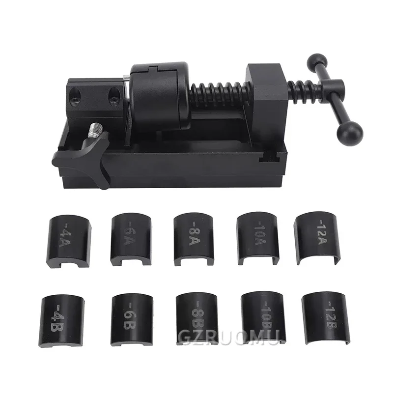 Durable Aluminum Alloy Innovative Rotary Vise Fuel Line Fittings Installation Tool Fuel Hose Connect Tool Kit Black