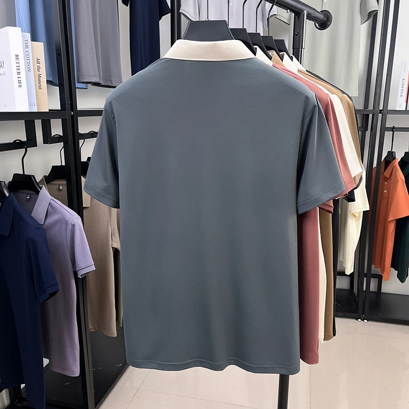 Leichter Luxus, exquisites Herren-Original-Print-Poloshirt, cooles Sommer-Revers-Kurzarm-T-Shirt, hochwertige Herrenbekleidung für den Alltag. – Detail 7
