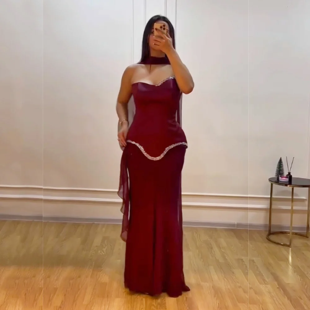 Maßgeschneidertes Temperament-Damen-Abendkleid, glitzernd, trägerlos, Trompete, lange Kleider, maßgeschneiderter Anlass, Abschlussball, Hochzeit, Partykleid