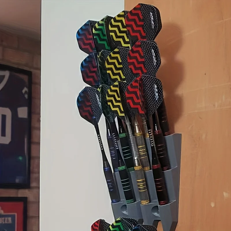 Simple Wall Mount Dart Holder Rack Fits 9 Darts Durable Polypropylene Material For Home Game Room Ideal Gift For Dart Lovers