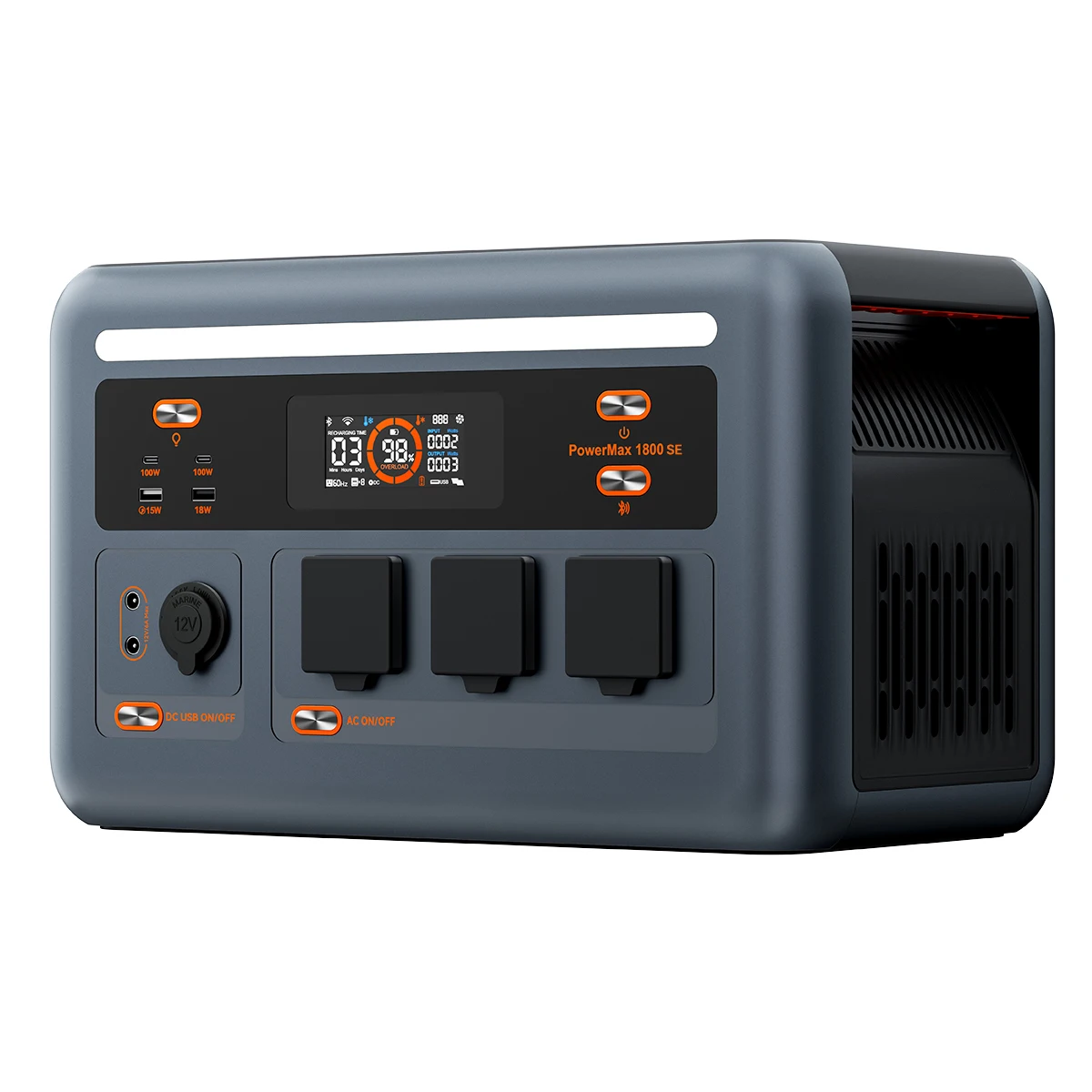 PowerMax 1800SE 1800W Tragbare Powerstation 1024Wh Lifepo4-Batterie Solar-Generator mit Solarpanel für Outdoor-Camping