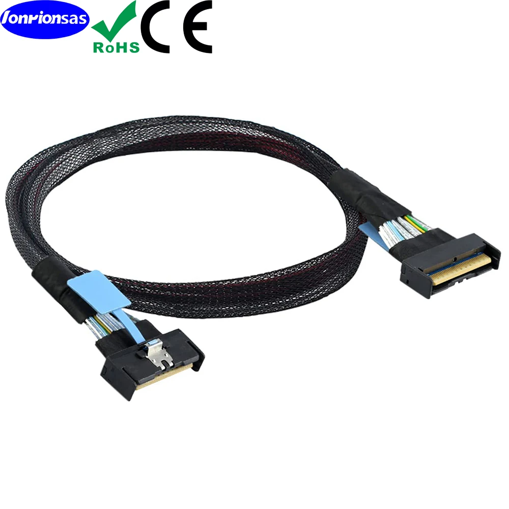 

Mini Cool Edge IO MCIO STR PCI-E 5.0 SFF-8654 PCI-E Slimline SAS 8i to SFF-8654 SAS 4.0 MCIO SFF-8654 74PIN Extender Cable