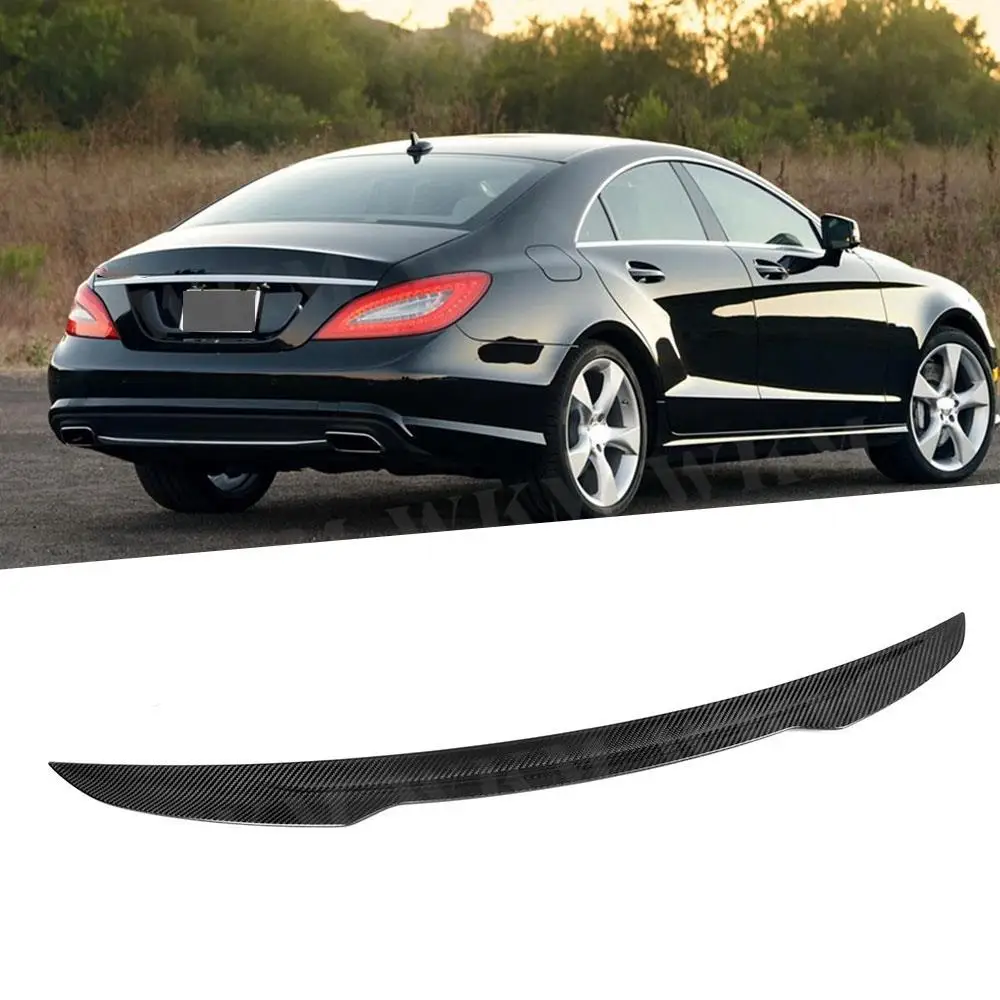 Dry Carbon Fiber Rear Spoiler for Mercedes Benz W218 CLS300 CLS350 CLS500 CLS550 CLS63 2012-2017 Car Trunk Spoiler Lid Wing