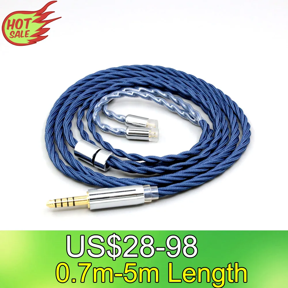 

99% Pure Silver OCC Graphene Alloy Full Sleeved Earphone Cable For Sennheiser IE8 IE8i IE80 IE80s Metal Pin LN008623