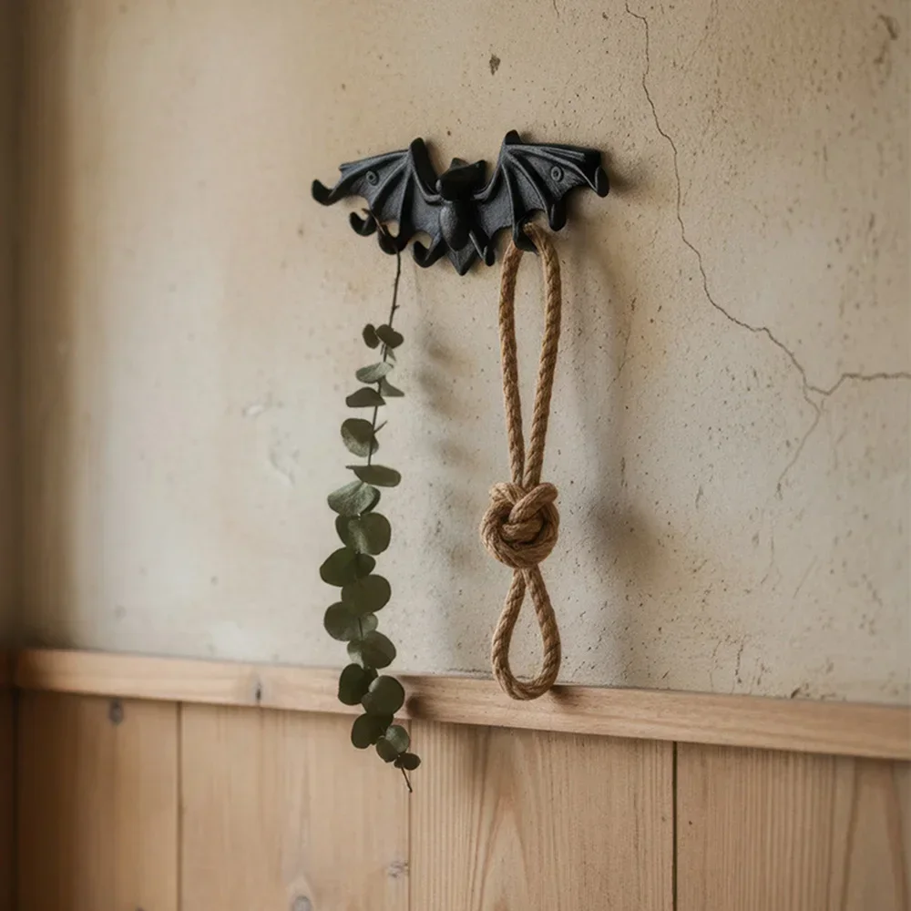 yesVintage Bat Key Hooks Wall Mount Key Holder 8 Hooks Rust Proof Space Saving for Clothes Entrance Decorative Hooks