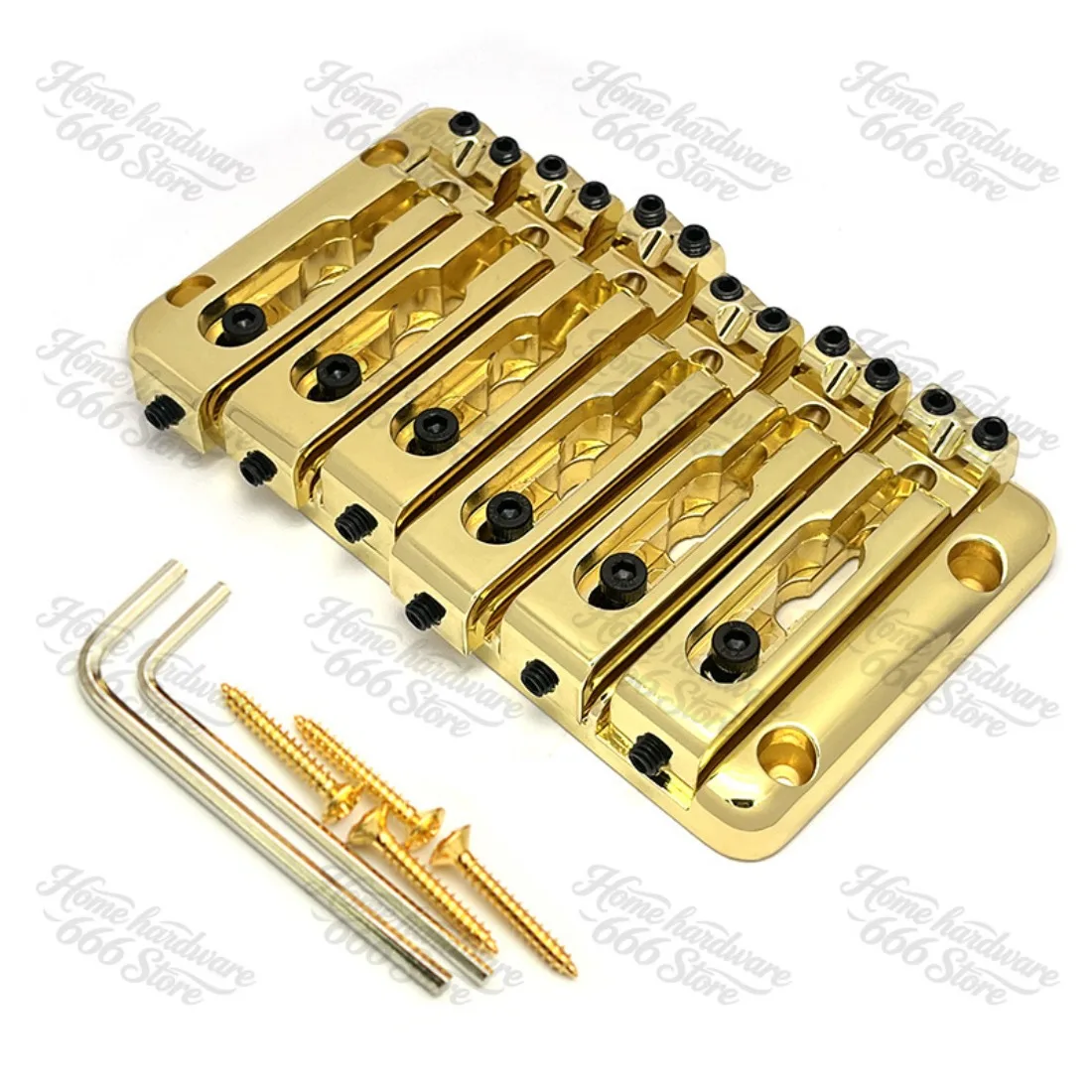6-String Bass Split Bridge 108x60mm String Fit, 15mm Bass Fixed Bridge