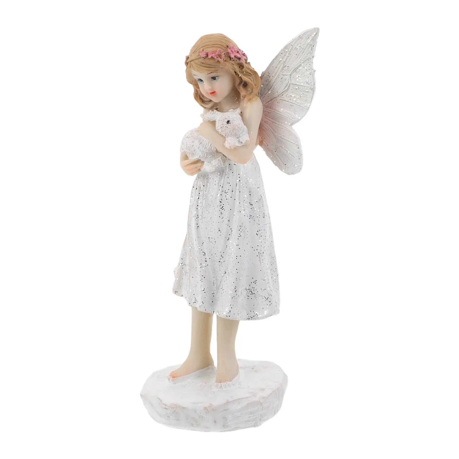 

Resin Flower Fairy Angel Statue Garden Outdoor Cemetery Memorial Lawn Pathway Christmas Decoration Flower Fairy Resin Statue