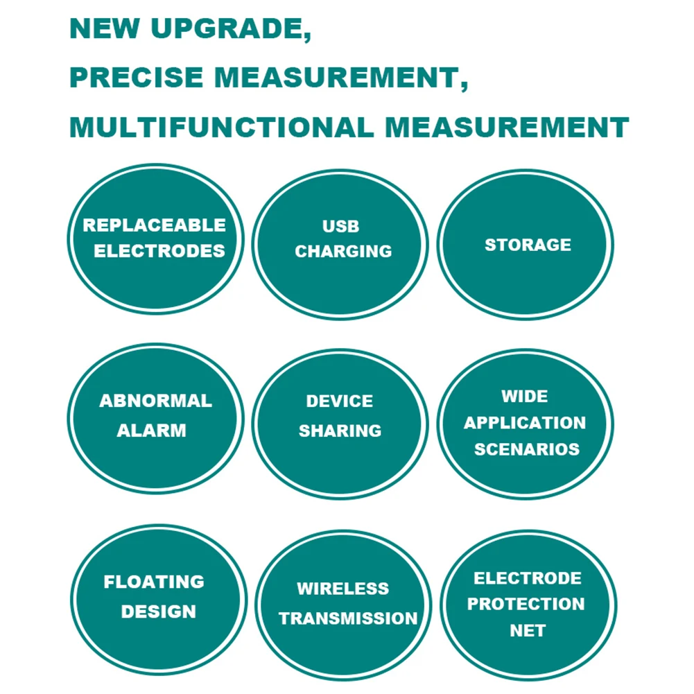 Intelligent Chlorin Meter 7 IN 1 PH/ORP/EC/TDS/Salt/Temp/CL Tester Solar Floating Swimming Pool Water Quality Tester