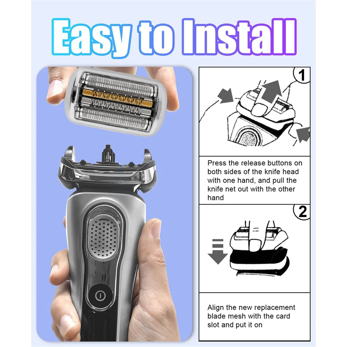 A76Z 92S Replacement Shaver for 9 Series Foil Shaver 9040s, 9080cc, 9093s, 9095cc, 9240s, 9242s, 9260s with Brush