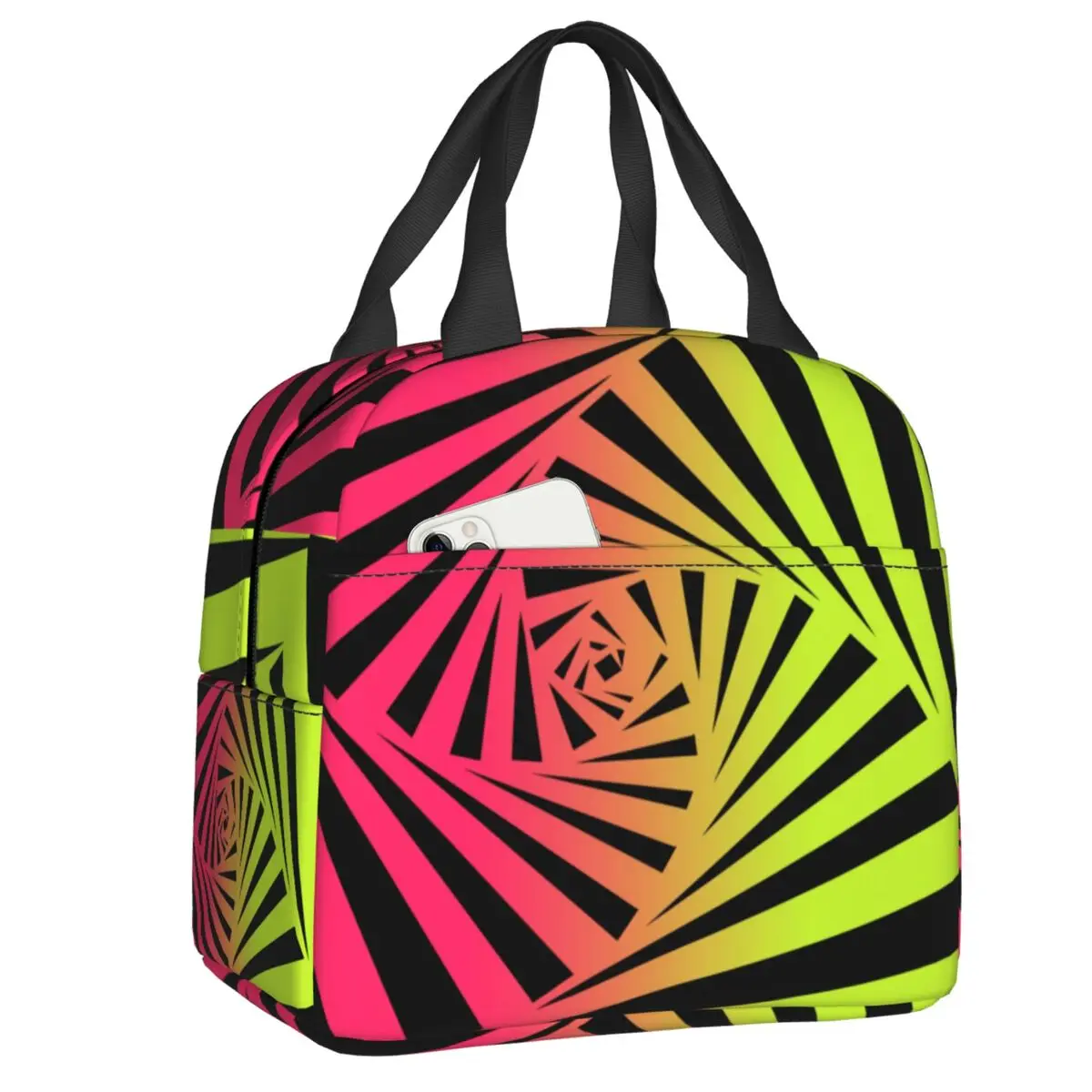 Caixas de Almoço Reutilizáveis Custom Vision Gator Swirl, Bolsa Térmica Multifuncional Isolada para Alimentos, Ideal para Crianças e Estudantes