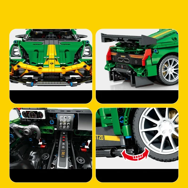 1069PCS Technical 1:14 Scale Block Lambo Super Sport Car Model  MOC Racing Vehicle Bricks Toys Adult Boy Kids Gifts