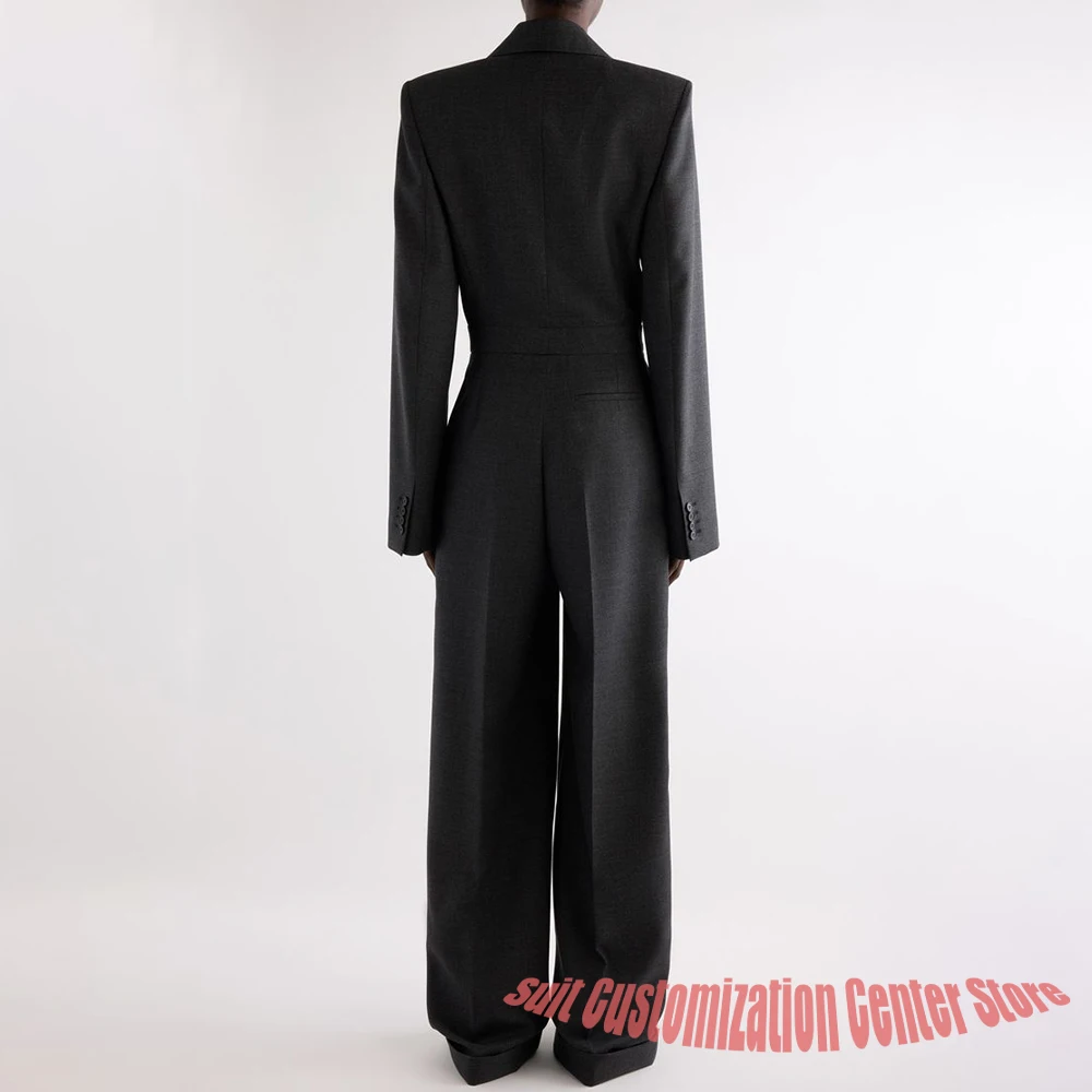 رمادي مصممة سترة نسائية السراويل مجموعات مخفي الصدر الشق التلبيب السترة دعوى 2 قطعة الأعمال الحديثة مكتب سيدة ملابس خارجية