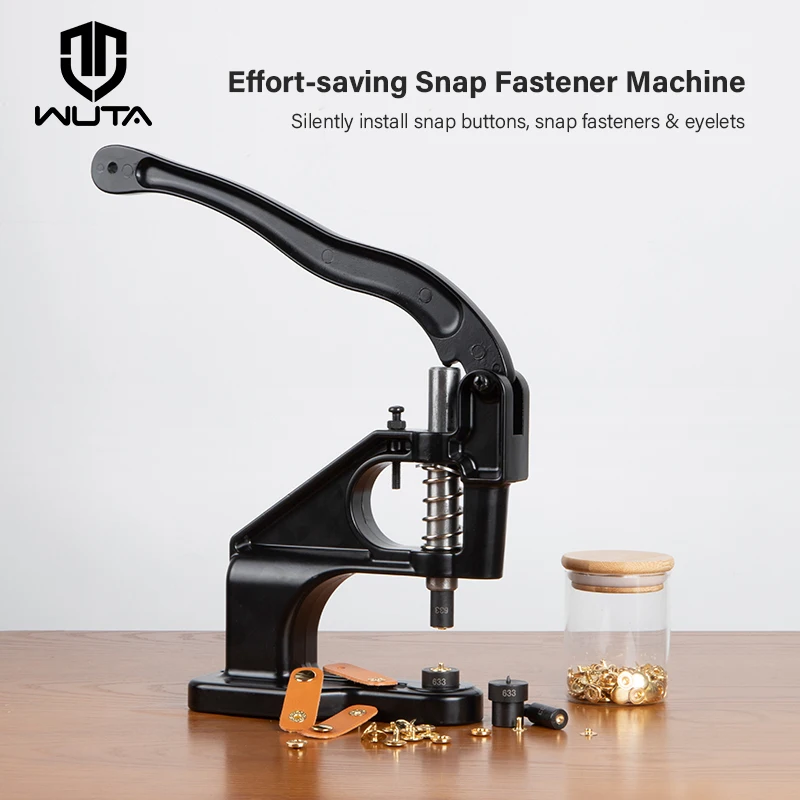 WUTA Manual Button Installation Tool Mute Punching Mushroom Rivets, Eyelet Hand Pressing (without /with Machine) DIY Craft Tools