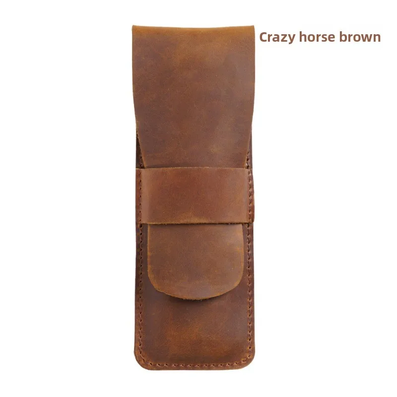 Retro Echtes Leder Stift Hülse Fall Halter Organizer Tasche Tragbare Rindsleder Pencilcase Reise Liefert