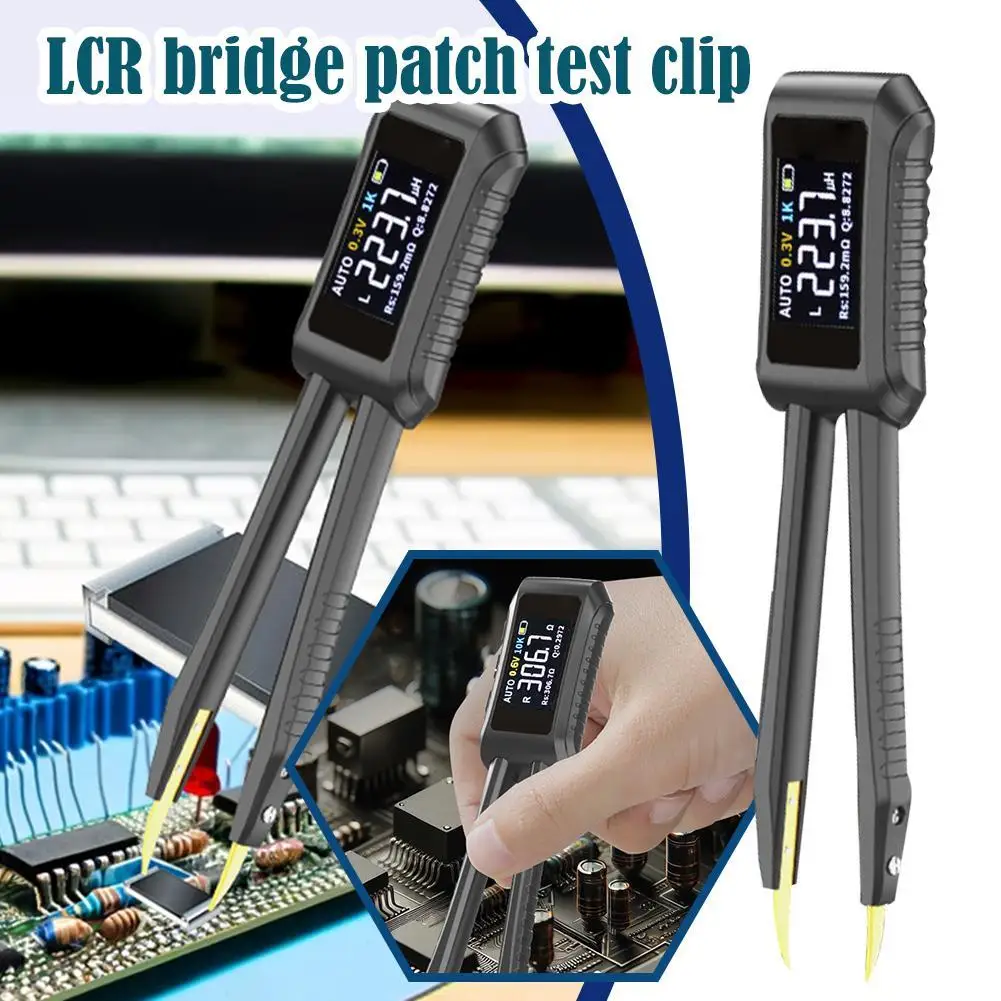 

Intelligent Digital LCR Smart Tweezer LCR SMD ESR Mini Tester Continuity Diode Test Measurement Tools LCR Tweezer Multimeter