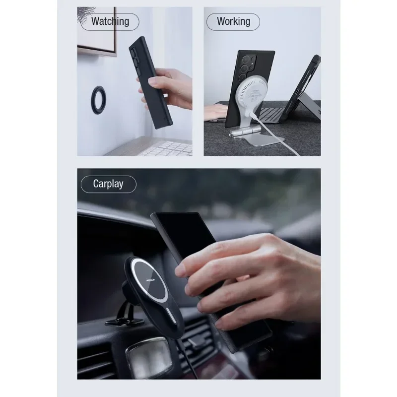 Nillkin for Samsung Galaxy S24 S23 Ultra Case Super Frosted Shield Pro Magnetic Matte Black Cover for Magsafe Case