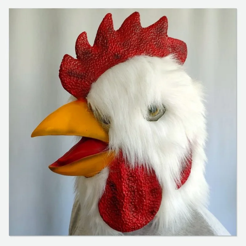 Halloween Animal Hotline Miami Cock Mask Cosplay Carnival Party Plush Richard Rooster Mask Chicken Masquerade Costume Props