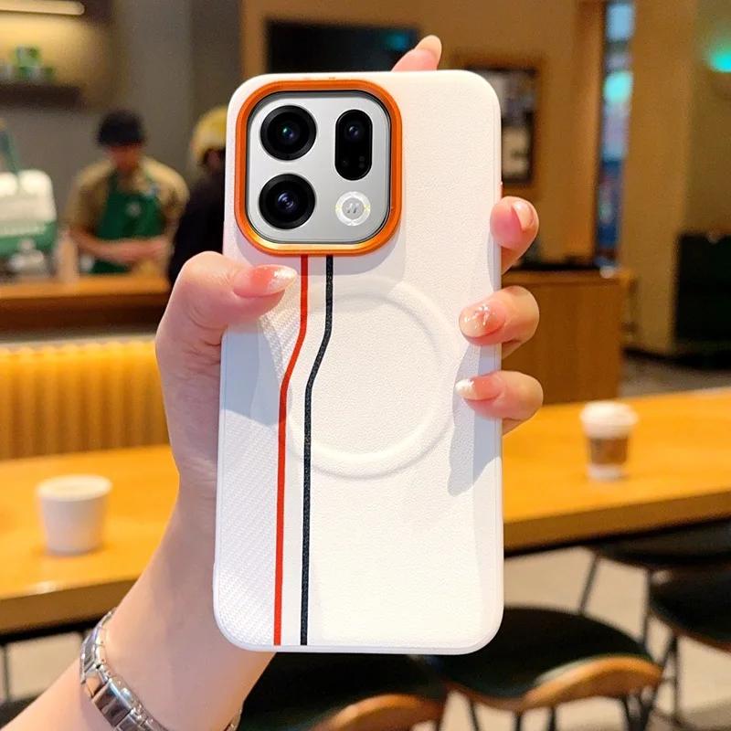 Para Oppo findx9 funda de teléfono líneas findx9pro chapa de carcasa magnética