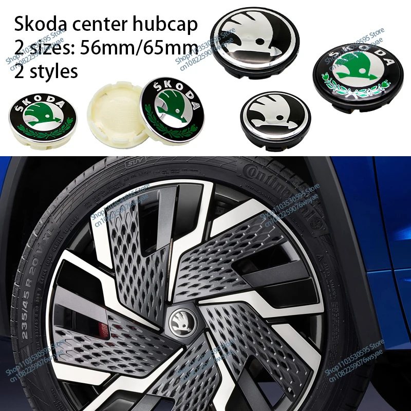 4Pcs 56/65mm Car Wheel Center Cover Stickers Hub Cap Auto decoration accessories For Skoda Rapid Superb Octavia Rapid Kodiaq