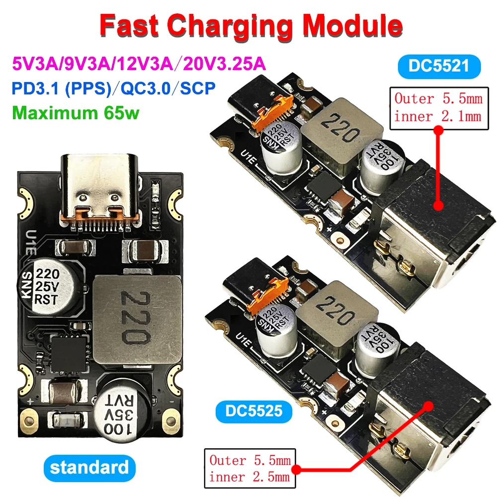 PD65W Fast Charging Module Type-C Interface PD3.1 PPS Fast Charging QC3.0 SCP