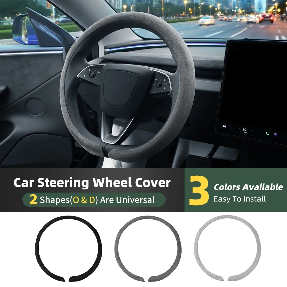 

NAPA Suede Leather Steering Wheel Cover Universal Fit All Seasons Breathable Soft Grip Anti Slip Luxury Sport Car Accessories