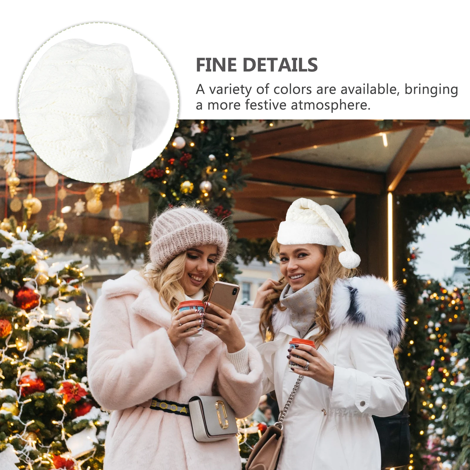 

1Pcs Festive Braided Knit Hat Holiday Party Accessory Lightweight Soft Christmas Headdress Photo Prop Gift Idea