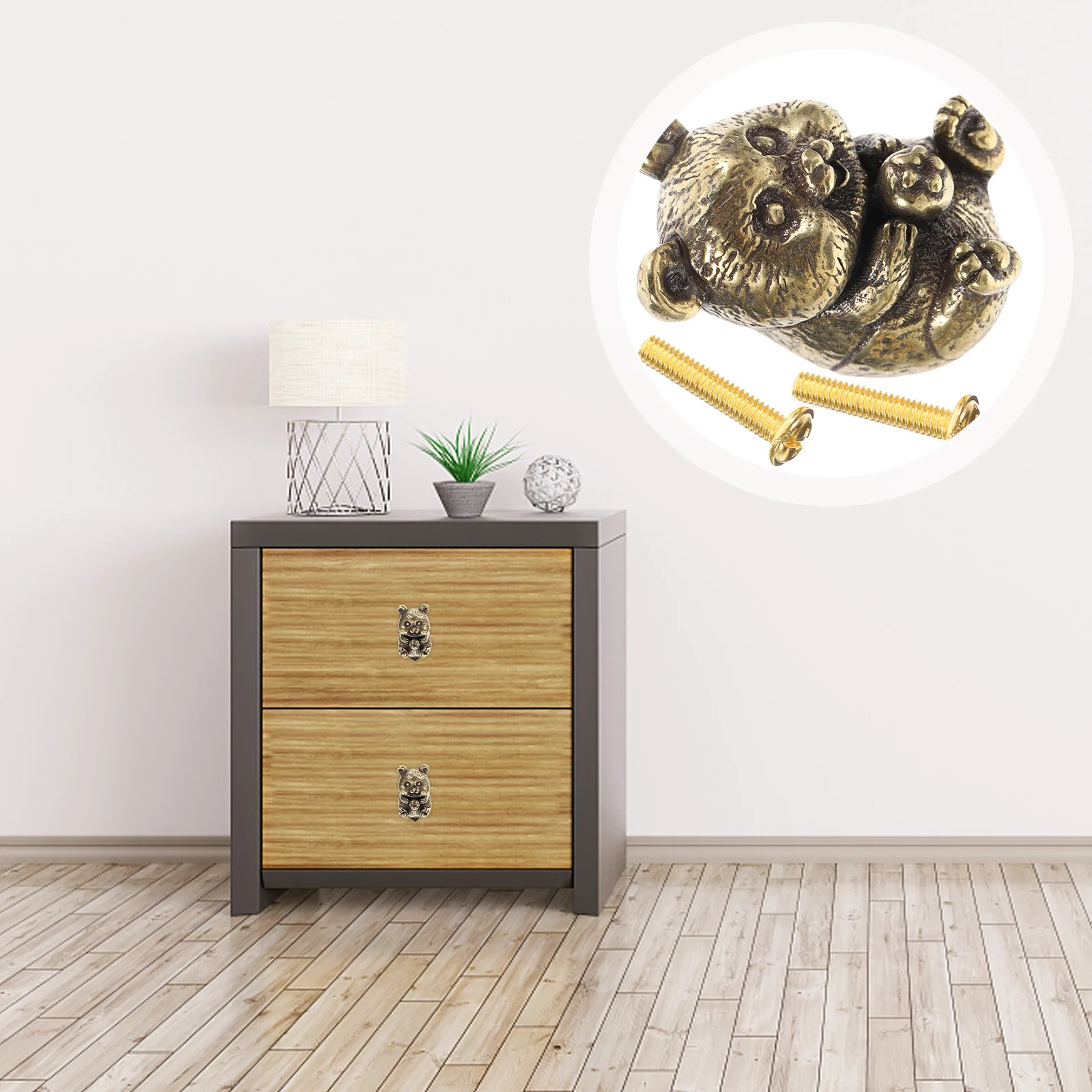 

Creative Panda Brass Door Handle Elegant Cabinet Knob Vintage Drawer Pull Modern Dresser Handle Kitchen Cabinet Knobs