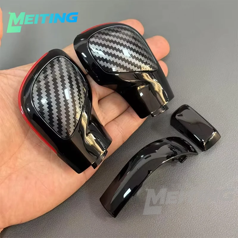 Para VW Golf 6 7 R GTI Passat B7 B8 CC R20 Jetta MK6 cromado mate con perilla de palanca de cambios de cuero cubierta lateral emblema DSG