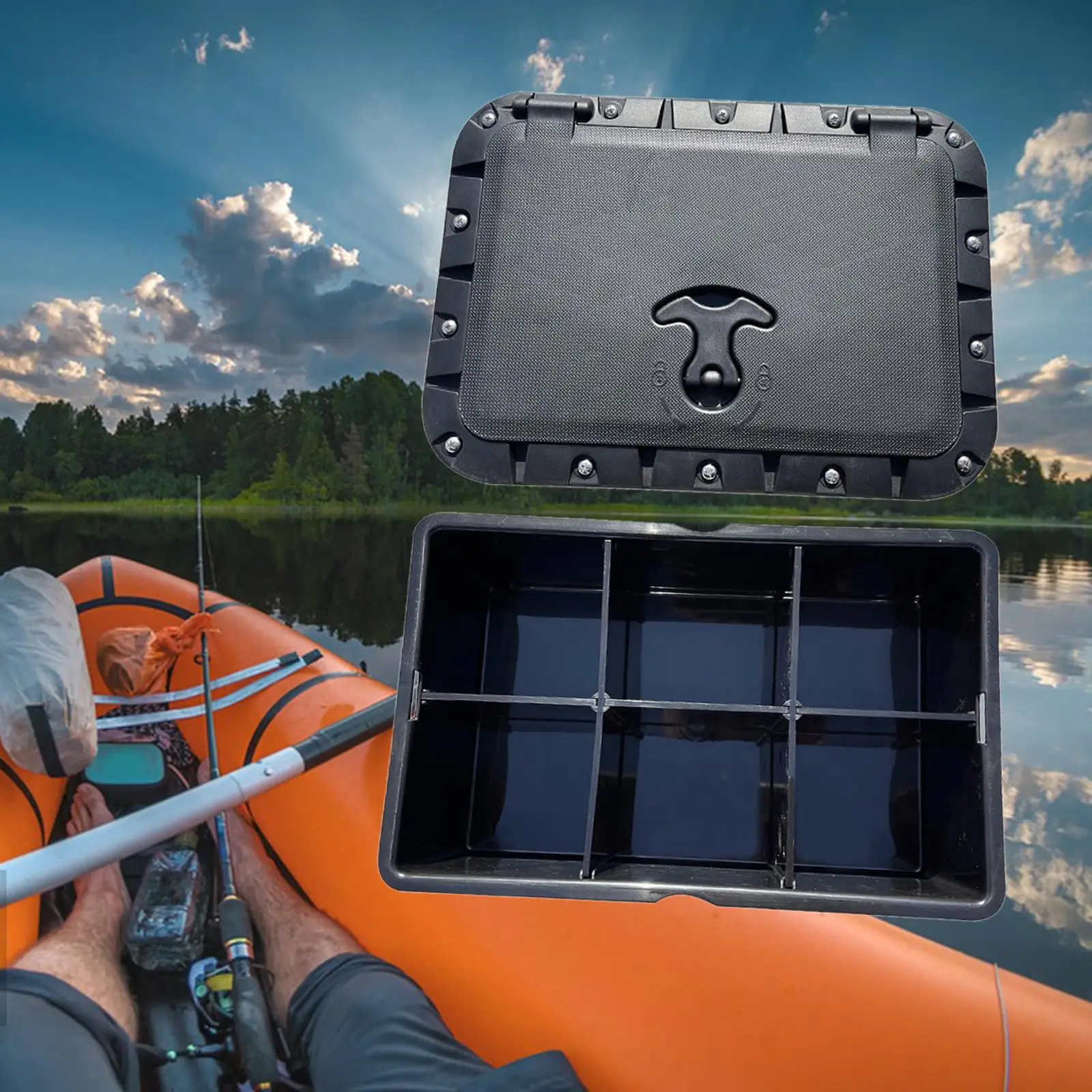 

Нейлоновый люк для морской палубы, крышка люка, черная коробка для приманок для лодки, органайзер для аксессуаров для лодки