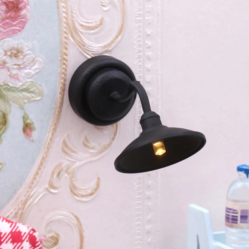 1/12 Scale Mini LED Lighting Miniature Dollhouse Ceiling Lamp Wall Light Pretend Play Doll Furniture Accessories Toy